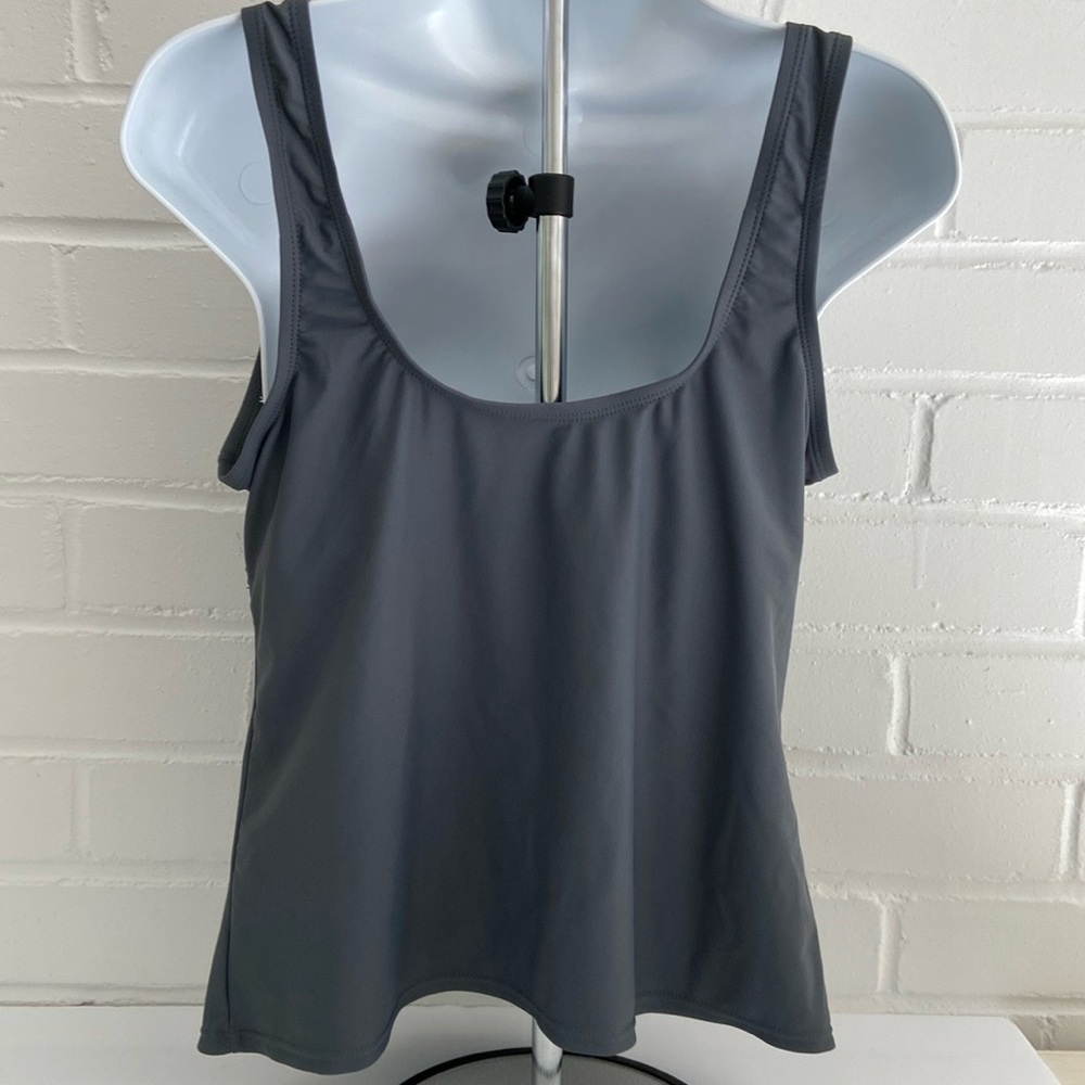 New With Tags Womens Grey Two-Piece Tankini Bathing Suit Size M - Picture 4 of 11